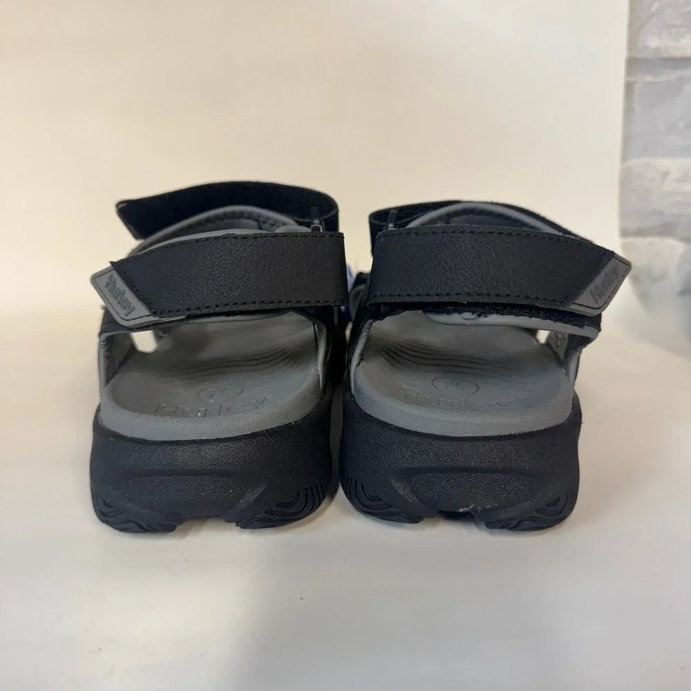 Hurley Odessa Mens Sport Sandals Black Grey Adjustable Straps 1777381 Size 9M